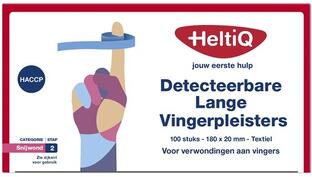HeltiQ Detecteerbare Lange Vingerpleisters Textiel 180x20mm 100ST