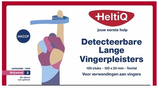 HeltiQ Detecteerbare Lange Vingerpleisters 120x20mm 100ST HeltiQ Detecteerbare Lange Vingerpleisters 120x20mm 100ST