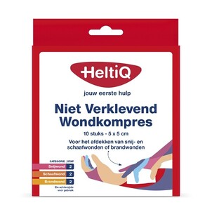 HeltiQ Niet Verklevend Wondkompres 10ST HeltiQ Niet Verklevend Wondkompres 10ST