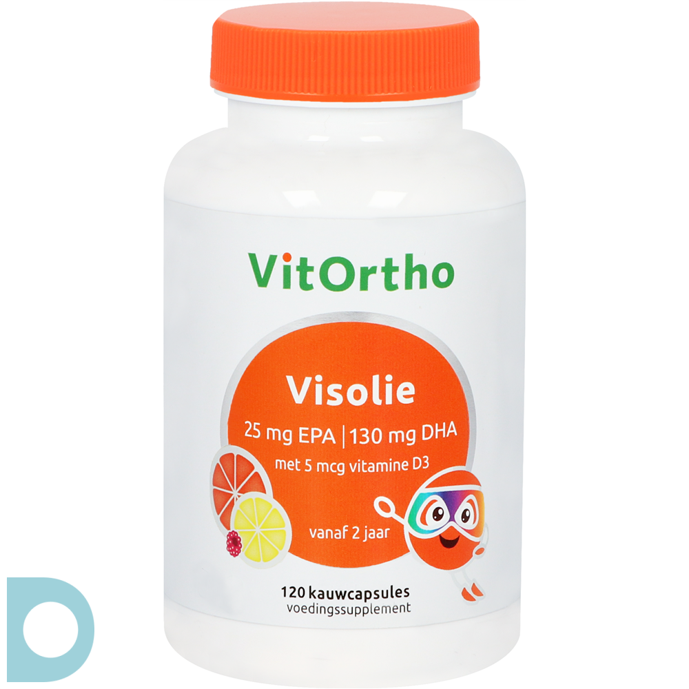 herinneringen Motiveren Ham VitOrtho Visolie 25 mg EPA | 130 mg DHA Kind Kauwcapsules 120TB