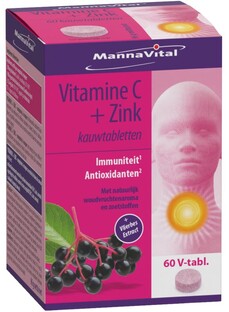 MannaVital Vitamine C + Zink Kauwtabletten 60VTB MannaVital Vitamine C + Zink Kauwtabletten 60VTB