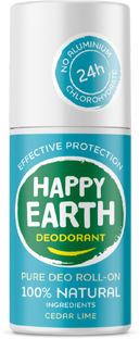 Happy Earth 100% Natural Deo Roll-On Cedar Lime 75ML Happy Earth 100% Natural Deo Roll-On Cedar Lime 75ML
