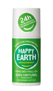Happy Earth 100% Natural Deo Roll-On Cucumber Matcha 75ML Happy Earth 100% Natural Deo Roll-On Cucumber Matcha 75ML