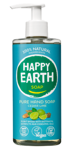 Happy Earth 100% Natural Hand Soap Cedar Lime 300ML Happy Earth 100% Natural Hand Soap Cedar Lime 300ML