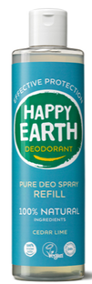 Happy Earth 100% Natural Deo Spray Cedar Lime Refil 300ML Happy Earth 100% Natural Deo Spray Cedar Lime Refil 300ML