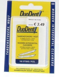 Duodent Tandenstokers Hout 100ST Duodent Tandenstokers Hout 100ST