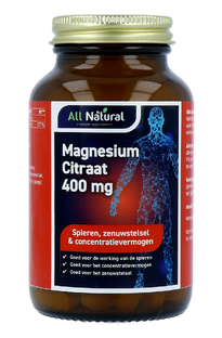 All Natural Magnesium Citraat 400 mg Tabletten 60TB All Natural Magnesium Citraat 400 mg Tabletten 60TB