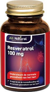 All Natural Resveratrol 100mg Capsules 60VCP