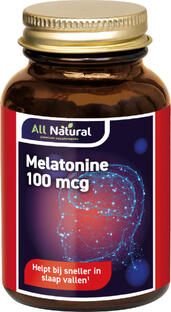 De Online Drogist All Natural Melatonine 100 mcg Tabletten 500TB aanbieding