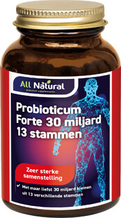 All Natural Probioticum Forte 30 miljard 13 stammen Capsules 60VCP All Natural Probioticum Forte 30 miljard 13 stammen Capsules 60VCP
