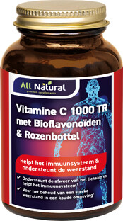 All Natural Vitamine C 1000 TR met Bioflavonoïden & Rozenbottel Tabletten 200TB All Natural Vitamine C 1000 TR met Bioflavonoïden & Rozenbottel Tabletten 200TB