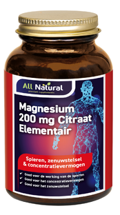 All Natural Magnesium Citraat 400 mg Tabletten 120TB