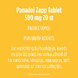 Panadol Zapp 500 mg Filmomhulde Tabletten 20ST 106938 Panadol Zapp 500 mg Filmomhulde Tabletten 20ST 106938