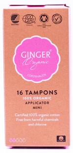 Ginger Organic Tampons Mini Met Applicator 16ST Ginger Organic Tampons Mini Met Applicator 16ST