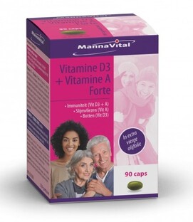 MannaVital Vitamine D3 & Vitamine A Forte Capsules 90CP MannaVital Vitamine D3 & Vitamine A Forte Capsules 90CP