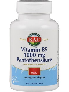 Kal Vitamine B5 1000mg Pantotheenzuur Tabletten 100TB Kal Vitamine B5 1000mg Pantotheenzuur Tabletten 100TB
