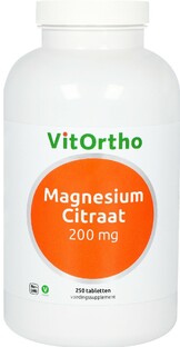 VitOrtho Magnesium Citraat Tabletten 200mg 250TB VitOrtho Magnesium Citraat Tabletten 200mg 250TB
