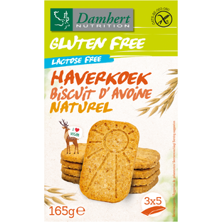 Damhert Gluten Free Haverkoekjes Naturel 165GR Damhert Gluten Free Haverkoekjes Naturel 165GR