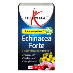 De Online Drogist Lucovitaal Echinacea Forte Met Cat`s Claw & Vitamine C 30CP aanbieding