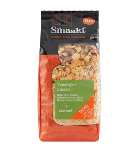 Smaakt Less Carb Vezelrijke Muesli 500GR Smaakt Less Carb Vezelrijke Muesli 500GR