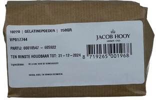 Jacob Hooy Gelatinepoeder 250GR Jacob Hooy Gelatinepoeder 250GR