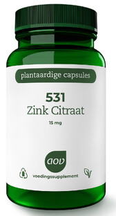AOV 531 Zink Citraat 15mg Vegacaps 60VCP AOV 531 Zink Citraat 15mg Vegacaps 60VCP