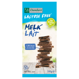 Damhert Lactose Free Chocoladetablet Melk 100GR Damhert Lactose Free Chocoladetablet Melk 100GR