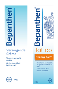 Bepanthen Tattoo Nazorgpakket met Nazorgzalf en Verzorgende Creme 2st Bepanthen Tattoo Nazorgpakket met Nazorgzalf en Verzorgende Creme 2st