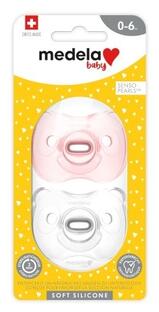 Medela Baby Soft Silicone Fopspeen 0-6M - Soft Pink 2ST
