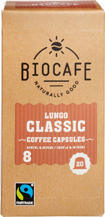 Biocafé Bio Cafe Koffiecapsules Lungo Classic 100GR Biocafé Bio Cafe Koffiecapsules Lungo Classic 100GR