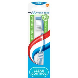 Aquafresh Clean Control Tandenborstel Medium - in 100% plasticvrije verpakking 1ST Aquafresh Clean Control Tandenborstel Medium - in 100% plasticvrije verpakking 1ST