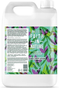 Faith in Nature Hand & Body Lotion Lavendel & Geranium Navulverpakking 5LT Faith in Nature Hand & Body Lotion Lavendel & Geranium Navulverpakking 5LT