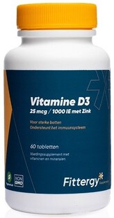 Fittergy Vitamine D3 25mcg Met Zink 60TB Fittergy Vitamine D3 25mcg Met Zink 60TB