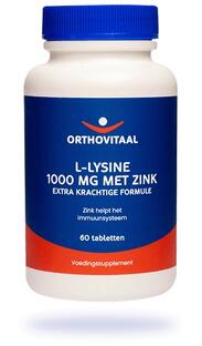 Orthovitaal L-Lysine 1000 mg met Zink Tabletten 60TB
