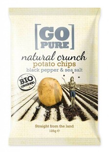 Go Pure Canyon Chips Zwarte Peper & Zeezout 125GR Go Pure Canyon Chips Zwarte Peper & Zeezout 125GR