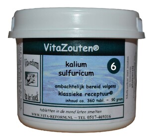 Vita Reform Van der Snoek Vita Reform Vitazouten Nr. 6 Kalium Sulfuricum 360TB Vita Reform Van der Snoek Vita Reform Vitazouten Nr. 6 Kalium Sulfuricum 360TB