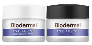 Biodermal Combiset Biodermal Anti Age 50+ Gezichtsverzorgingsroutine - Dag- en Nachtcrème - 2 stuks Biodermal Combiset Biodermal Anti Age 50+ Gezichtsverzorgingsroutine - Dag- en Nachtcrème - 2 stuks