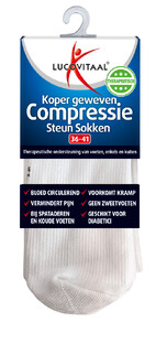 Lucovitaal Koper Geweven Compressie Steun Sokken Wit 42-47 1PR Lucovitaal Koper Geweven Compressie Steun Sokken Wit 42-47 1PR