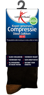 Lucovitaal Koper Geweven Compressie Steun Sokken Zwart 42-47 1PR Lucovitaal Koper Geweven Compressie Steun Sokken Zwart 42-47 1PR
