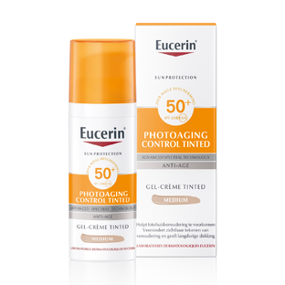 De Online Drogist Eucerin Sun Photoaging Control Tinted Gel-Creme Medium SPF 50+ 50ML aanbieding