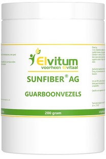 Elvitum Sunfiber AG Guarboonvezels Poeder 200GR Elvitum Sunfiber AG Guarboonvezels Poeder 200GR
