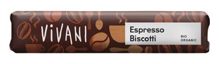 Vivani Chocoladereep Espresso Biscotti 40GR Vivani Chocoladereep Espresso Biscotti 40GR
