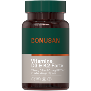 Bonusan Vitamine D3 & K2 Softgels 120SG Bonusan Vitamine D3 & K2 Softgels 120SG