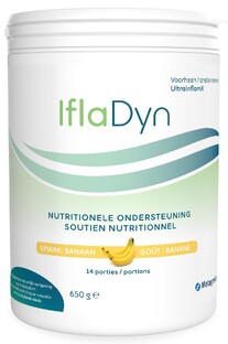 Metagenics IflaDyn Nutritionele Ondersteuning Poeder - Banaan 650GR Metagenics IflaDyn Nutritionele Ondersteuning Poeder - Banaan 650GR