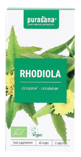 Purasana Rhodiola Rozenwortel Vegacaps 60VCP Purasana Rhodiola Rozenwortel Vegacaps 60VCP