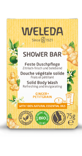 Weleda Shower Bar Ginger + Petitgrain 75GR Weleda Shower Bar Ginger + Petitgrain 75GR