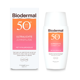 De Online Drogist Biodermal Ultralichte Zonnefluide - Zonnebrand met SPF50+ - Zonnebrand gezicht 40ML aanbieding