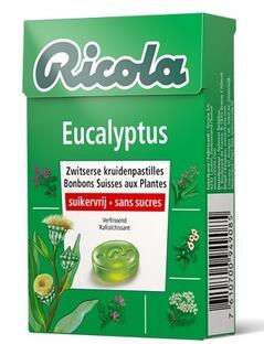 Ricola Kruidenpastilles Eucalyptus Suikervrij 50GR